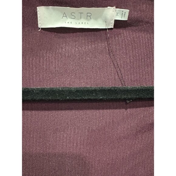 ASTR Elegant Velvet Long Sleeve Deep Burgundy Blouse MEDIUM - Picture 4 of 4